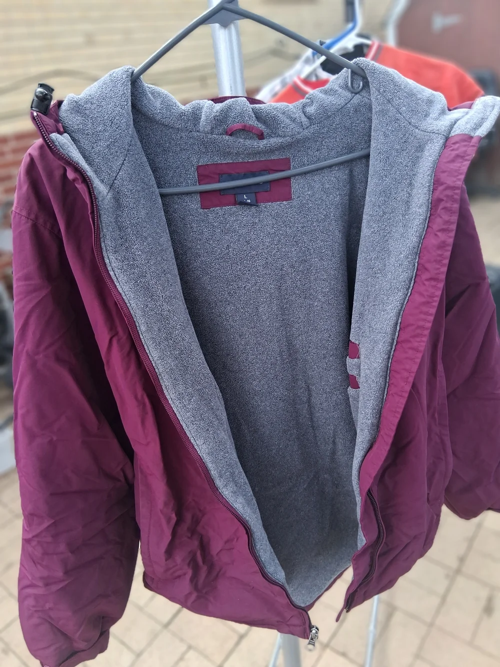 Lands' End Women's Burgundy Ski Jacket with Gray Lining